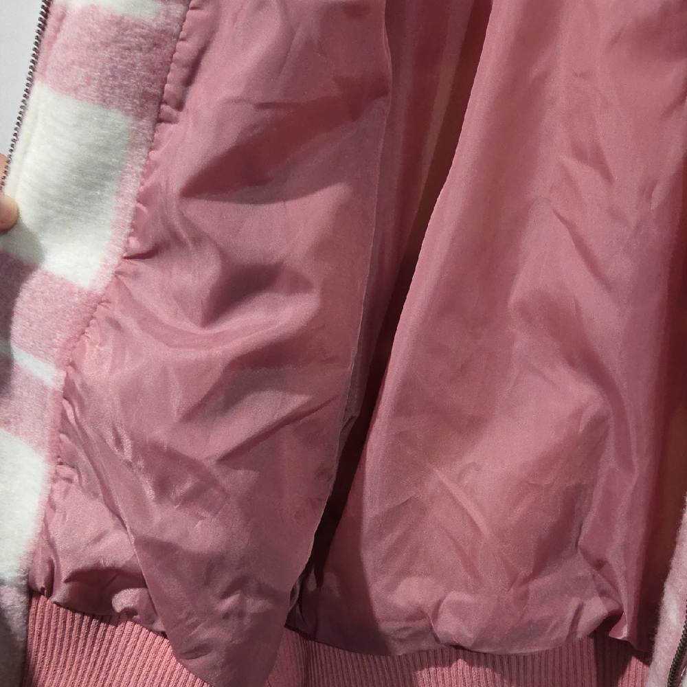 Universal Thread Holiday Rose Pink Plaid Jacket L - Picture 6 of 9